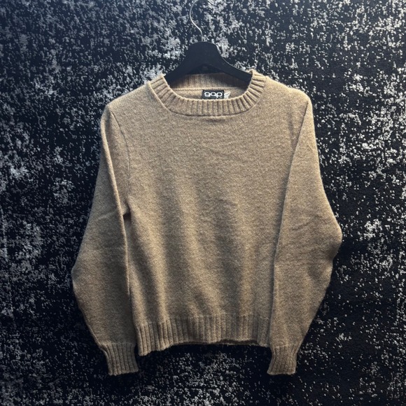GAP Sweaters - Vintage 70s Gap Women Tan Oatmeal Knit Crewneck Sweater Small Classic Retro